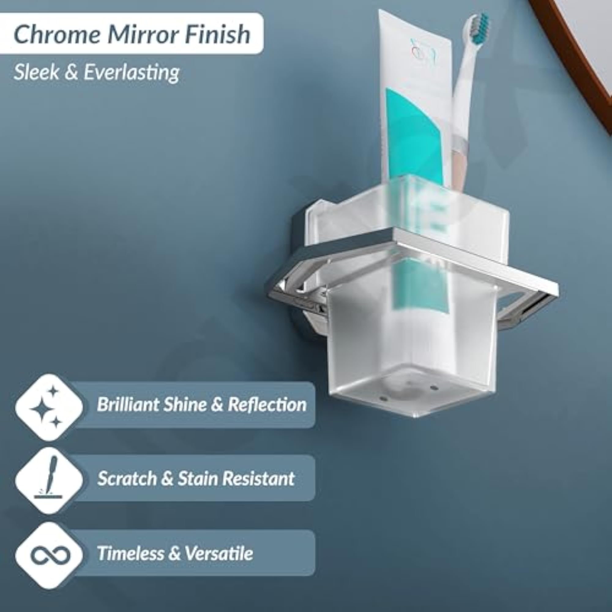 304 Stainless Steel Tumbler Holder, Durable Bathroom Accessory